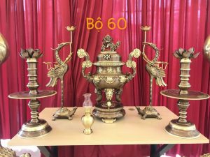 Giá Bộ Ngũ Sự Bằng Đồng Cao 60
