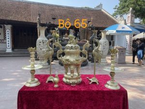 giá bộ ngũ sự bằng đồng 65cm