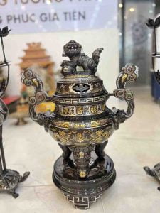 đỉnh đồng khảm ngũ sắc