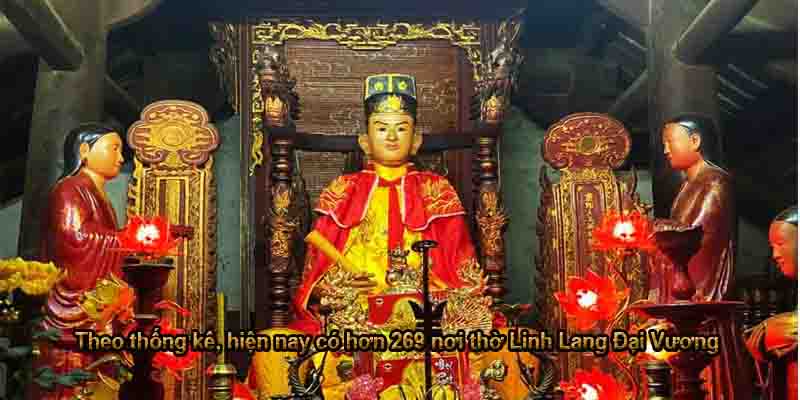269 Nơi Lập Đền Thờ Linh Lang Đại Vương (Hoàng Chân) Theo thống kê, hiện nay có hơn 269 nơi thờ Linh Lang Đại Vương