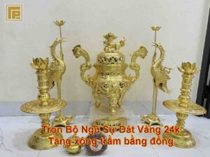 Ngũ Sự Song Long Dát Vàng