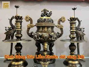 101+ Mẫu Ngũ Sự Đồng Giá Dưới 12tr Đỉnh Đồng Song Long Màu hun dát vàng