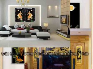 Tranh Lý ngư vọng nguyệt bằng đồng
