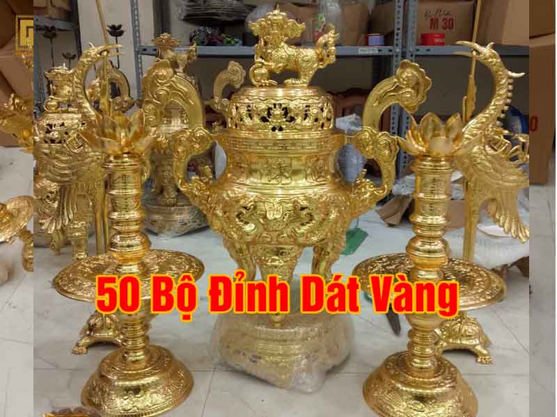Đỉnh Đồng Dát Vàng 24K