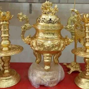 Ngũ Sự Dát Vàng 70cm phù hợp ban thờ rộng 2m17