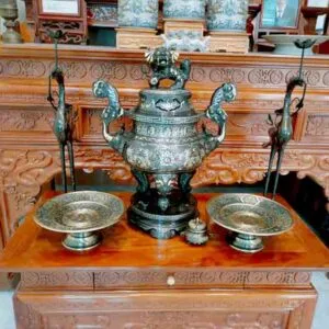 Trọn Bộ Đỉnh Thờ Bằng Đồng Khảm Ngũ Sắc Trên Dưới 100 Triệu