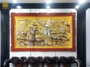 Tranh đồng Làng Quê cội nguồn quê hương
