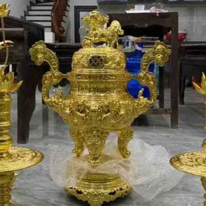 đỉnh đồng Dát Vàng Tứ Linh