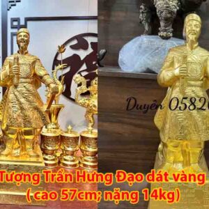 Tượng Trần Hưng Đạo Dát Vàng Cao 57cmnặng 14kg