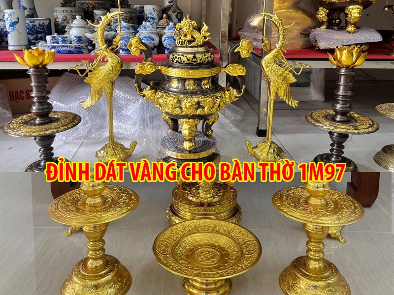 Đỉnh Dát Vàng Cho Bàn Thờ 1m97 