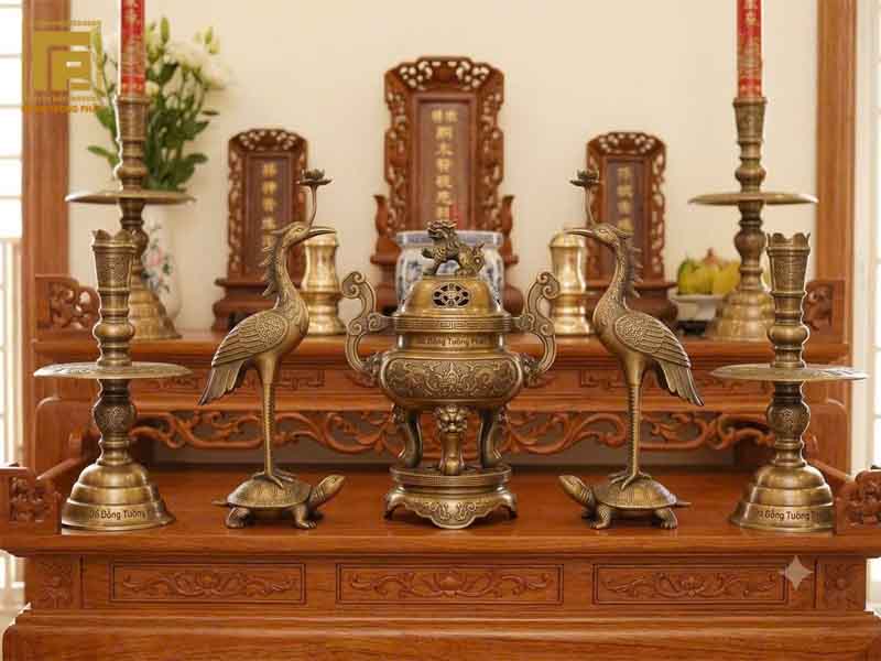 Giá Bộ Ngũ Sự Bằng Đồng Cao 65cm Bao Nhiêu? Bộ Ngũ Sự 65cm gồm Những Gì Bộ Ngũ Sự 65cm
